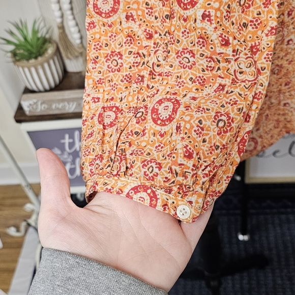 RALPH LAUREN | 100% COTTON BOHO SEMI-SHEER BLOUSE - Picture 6 of 15